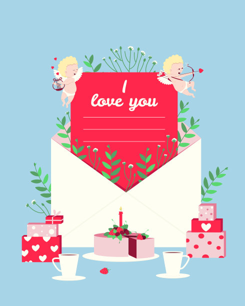 写着爱情宣言的明信片图片下载