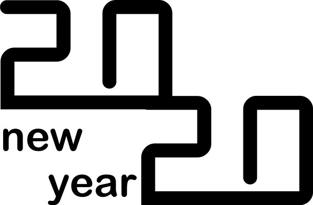 2020年新年快乐标志文字设计图片下载