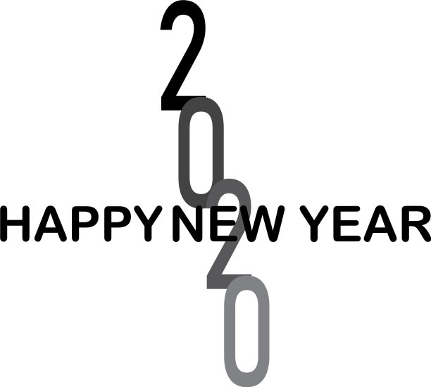 2020年新年快乐标志文字设计图片下载