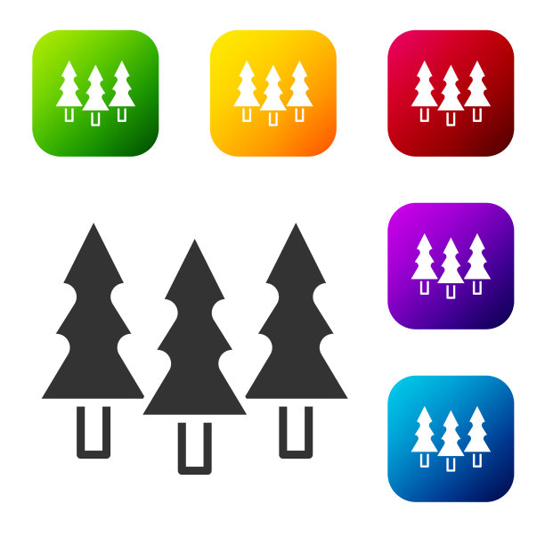 黑树图标孤立在白色背景图片下载