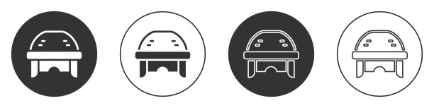 黑色曲棍球头盔图标孤立在白色图片下载