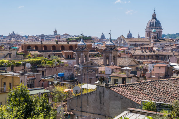 意大利罗马的美丽景色。古老的历史遗迹，著名的纪念碑，胡同和街道的城市。图片下载