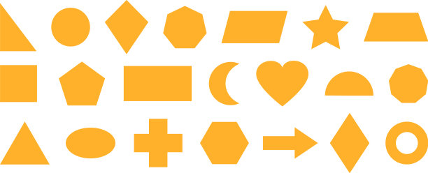 基本几何形状的孩子可爱的图标图片下载