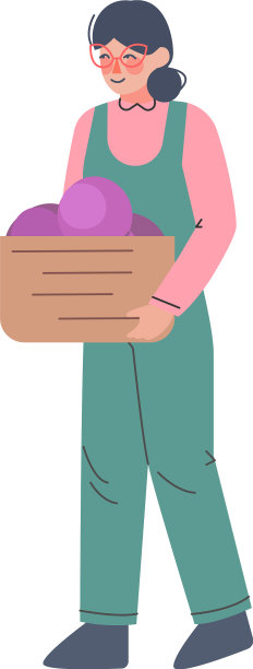 女酿酒师带着新鲜的木箱图片下载