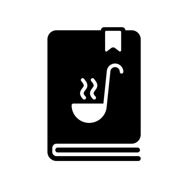 烹饪书或烹饪书字形图标食谱书图片下载