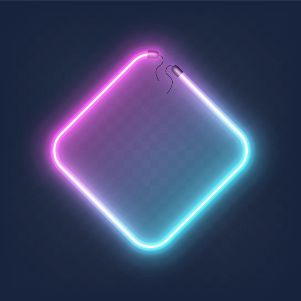 现实的发光形状霓虹菱形框架图片下载