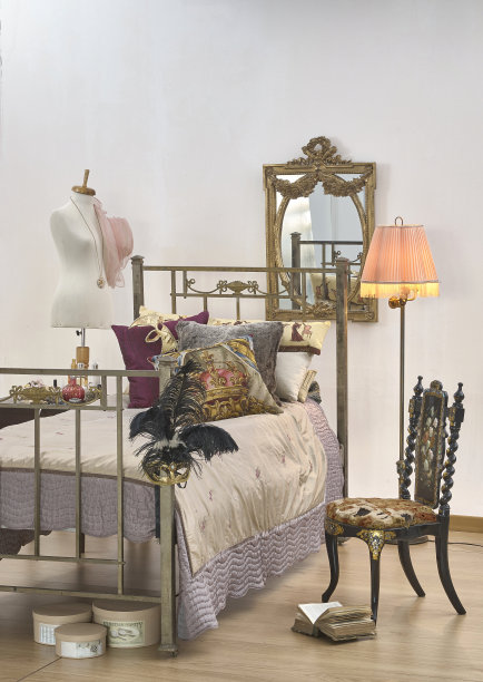 豪华概念的家庭室内卧室图片下载