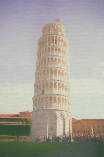 比萨斜塔。数字绘画图片下载