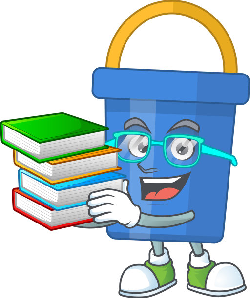 吉祥物蓝沙桶学生有书图片下载