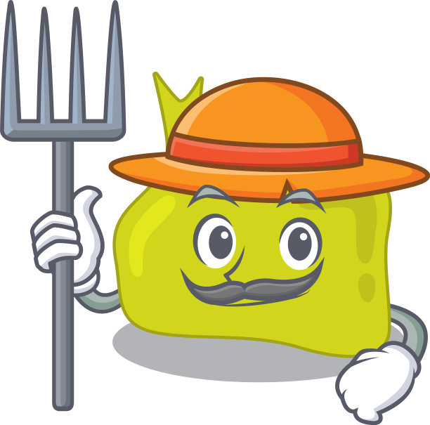 作为农民工作的垂体吉祥物设计图片下载