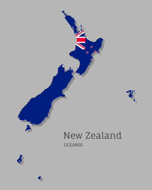 用国旗绘制新西兰地图图片下载