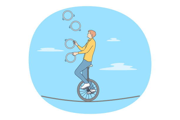 杂技演员挑战概念图片下载