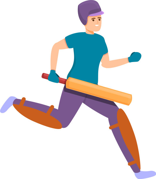 卡通风格的板球奔跑图标图片下载