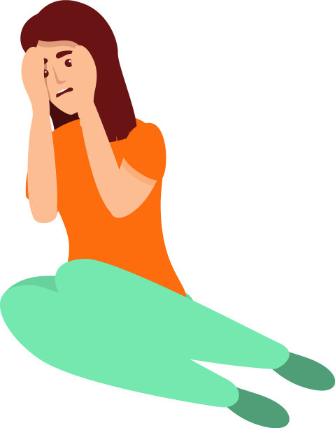 害怕女人图标卡通风格图片下载