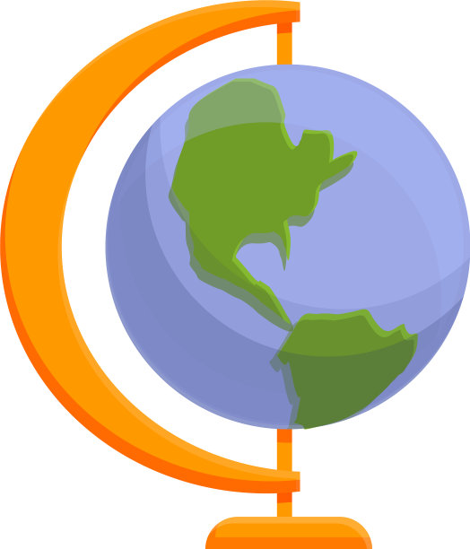 学校地球仪图标卡通风格图片下载