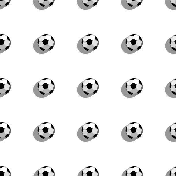 创意无缝模式与足球。干净的平面设计。图片下载