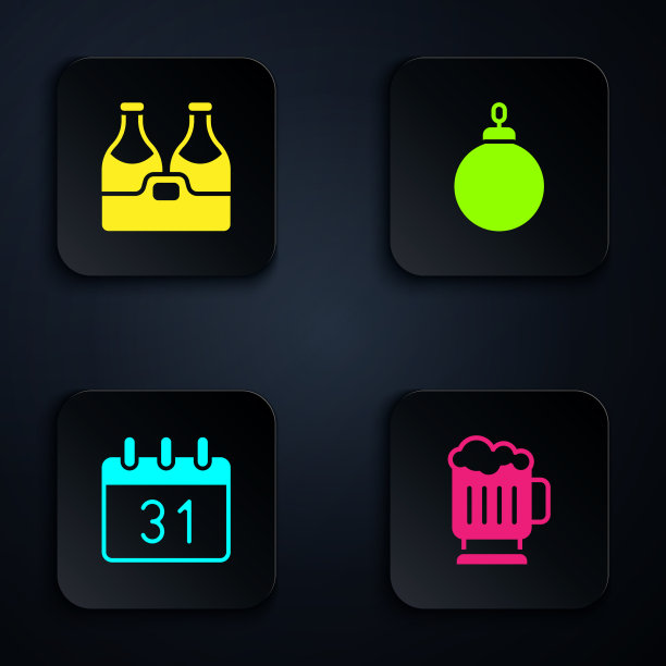 设定木制啤酒杯香槟瓶日历图片下载