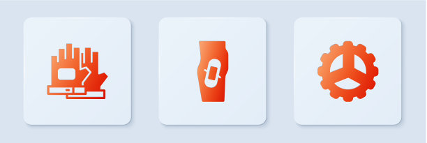 将石膏贴在腿手套和自行车链轮上图片下载