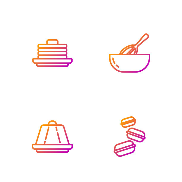 定线马卡龙，饼干布丁，蛋奶糊叠的图片下载