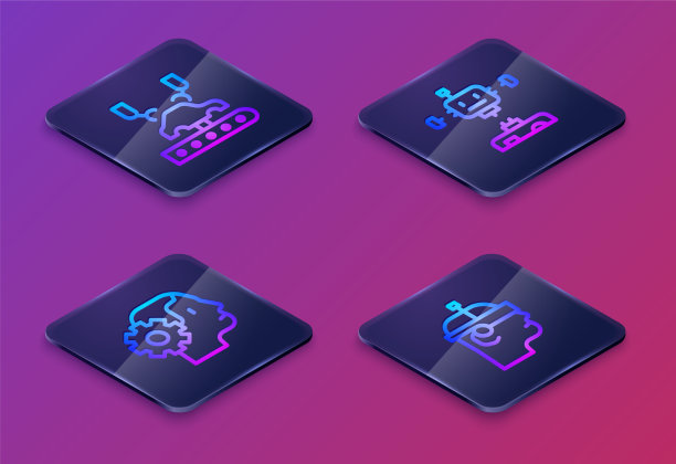 在工厂上设置机器人手臂等距线图片下载