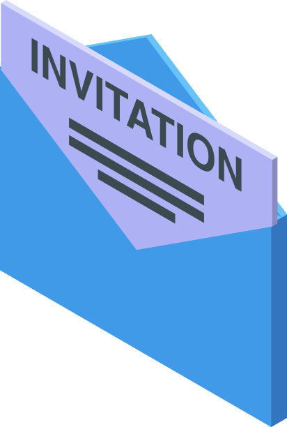 信封邀请工作图标等距风格图片下载