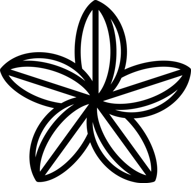 鸡蛋花植物图标轮廓风格图片下载