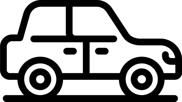 家庭汽车图标轮廓风格图片下载