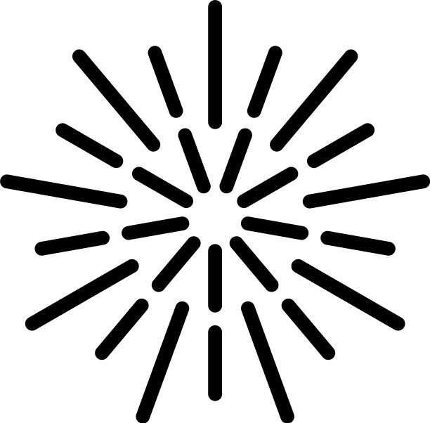 创意烟花图标轮廓风格图片下载