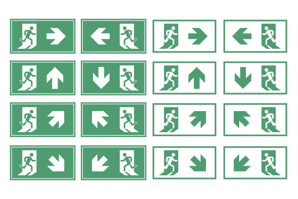 出口门标志设置紧急消防出口标志图片下载