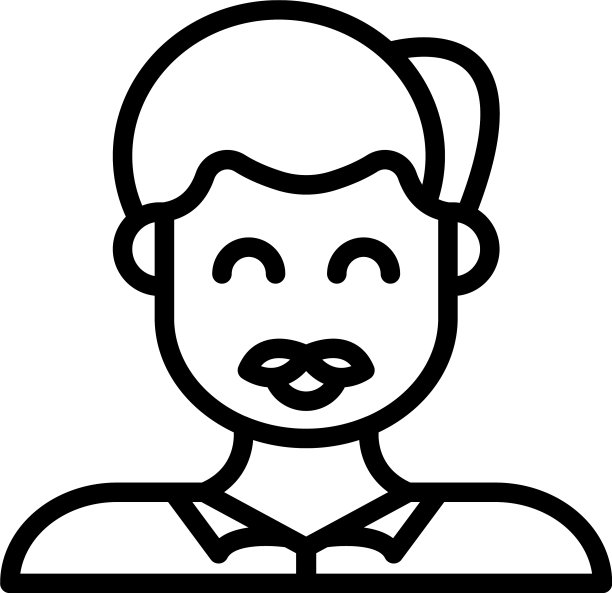 有趣的微笑男人图标轮廓风格图片下载