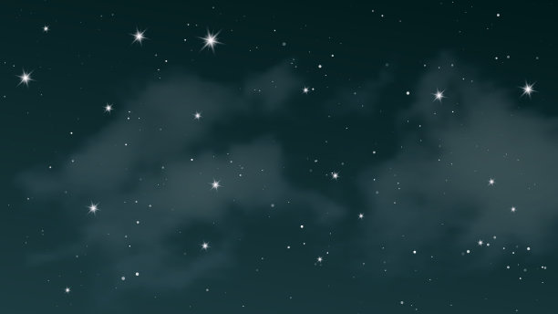 夜空中有云和许多星星图片下载
