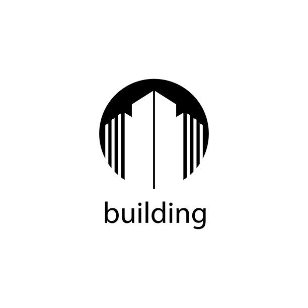 抽象建筑线条标志圆设计模板图片下载