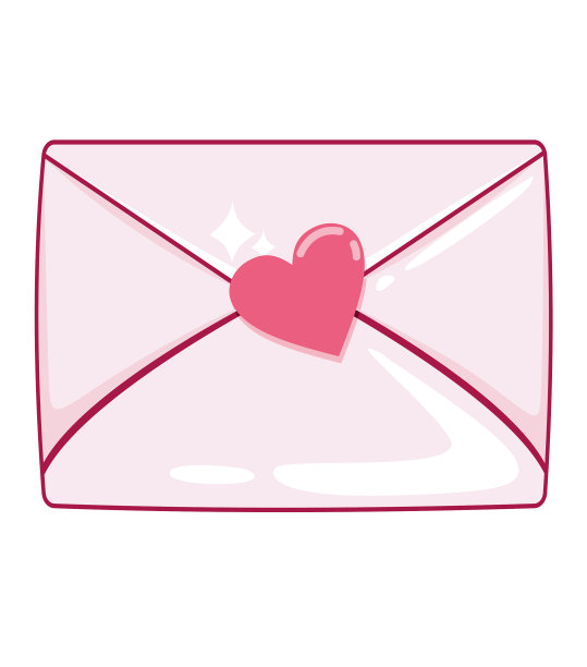 图标邮政信件为情人节的心图片下载