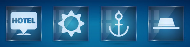 设置位置酒店的太阳锚和男帽图片下载