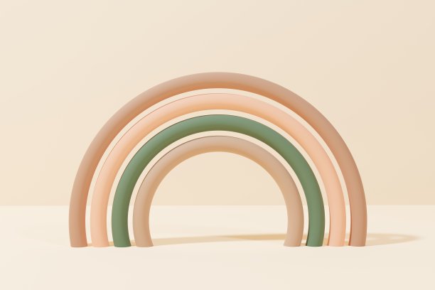 3d渲染的米色背景上的斯堪的纳维亚彩虹图片下载