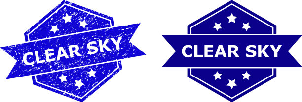 六角形清晰的天空水印与遇险图片下载