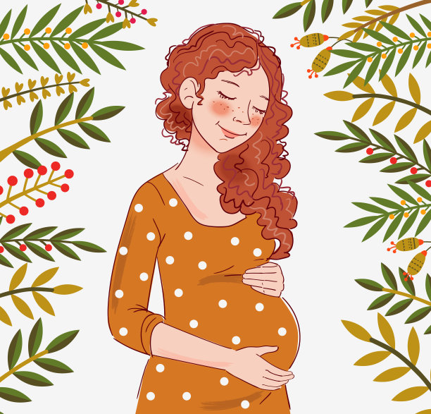 孕妇梦到孩子。母亲和怀孕矢量插图图片下载