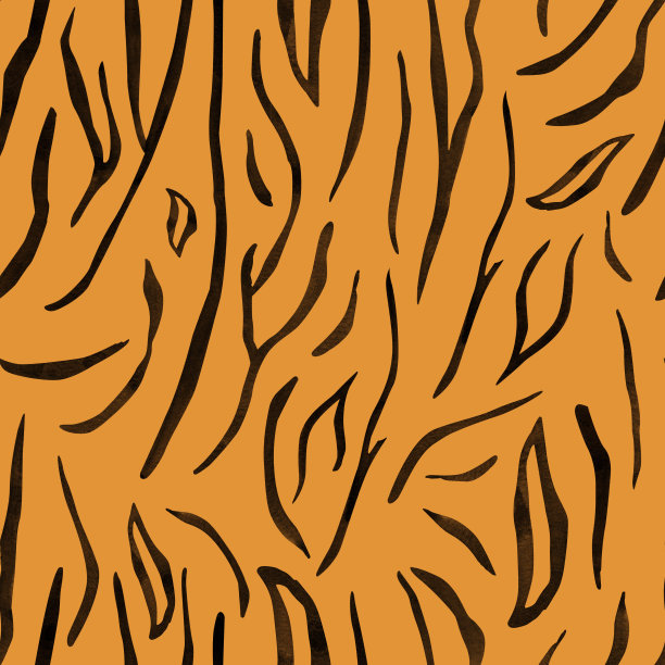 虎纹水彩无缝图案。图片下载