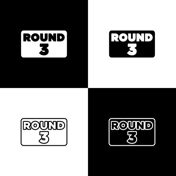 设置拳击环板图标隔离在黑色和图片下载