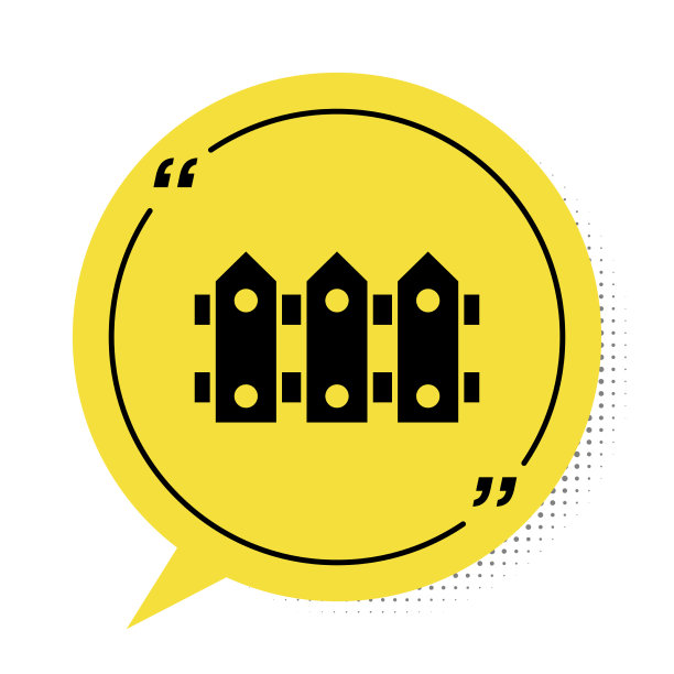 黑色花园栅栏木制图标孤立在白色图片下载