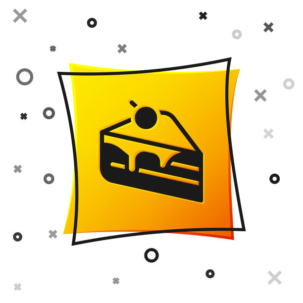 黑色块蛋糕图标孤立在白色图片下载