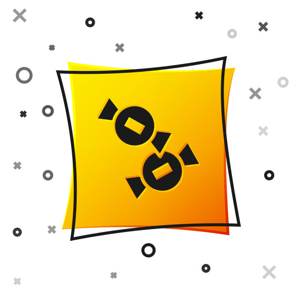 黑色糖果图标孤立在白色背景图片下载