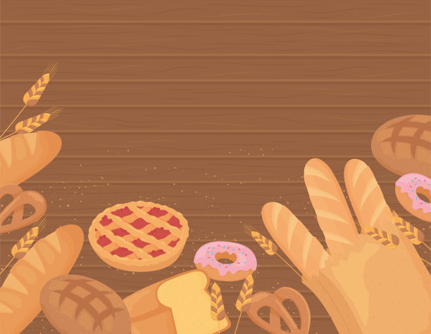 面包在桌子上图片下载