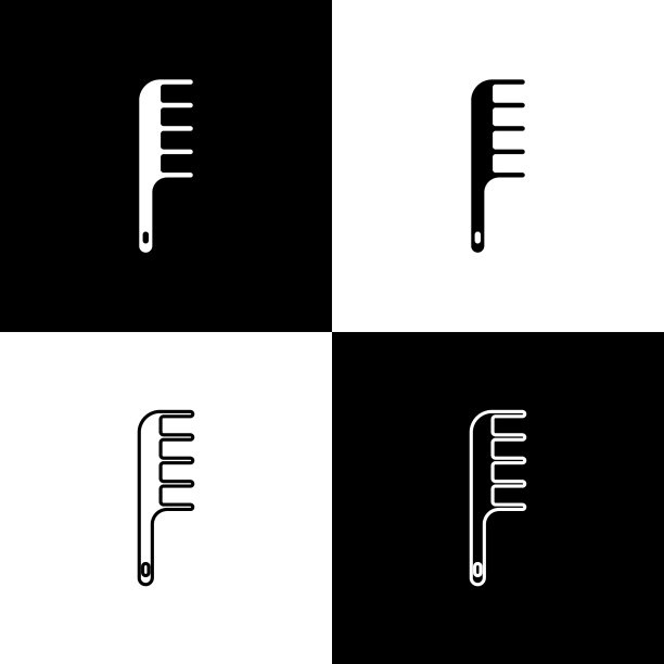 设置毛刷图标隔离在黑色和白色图片下载