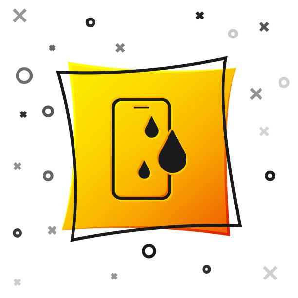 黑色防水手机图标隔离图片下载