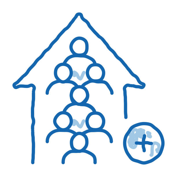 团队增长率涂鸦图标手绘插画图片下载