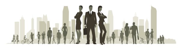 商人剪影。街上的人。图片下载