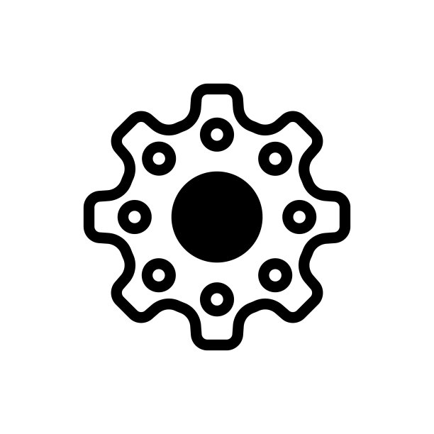 齿轮图标矢量模板，平面设计工程齿轮插图设计股票插图图片下载
