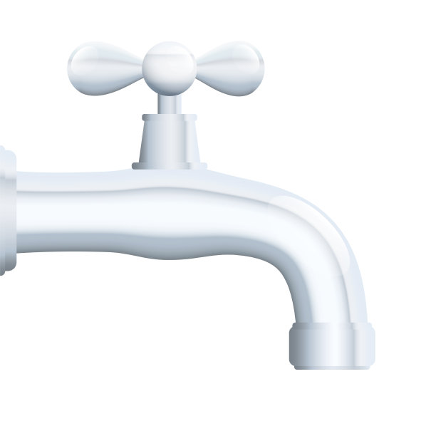 金属水龙头，关闭。孤立的矢量插图上的白色背景。图片下载