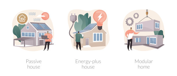 创新的私人建筑技术抽象概念矢量插图。图片下载